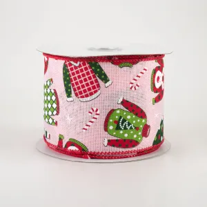 2.5" Ugly Christmas Sweaters Ribbon: Pale Pink (10 Yards)