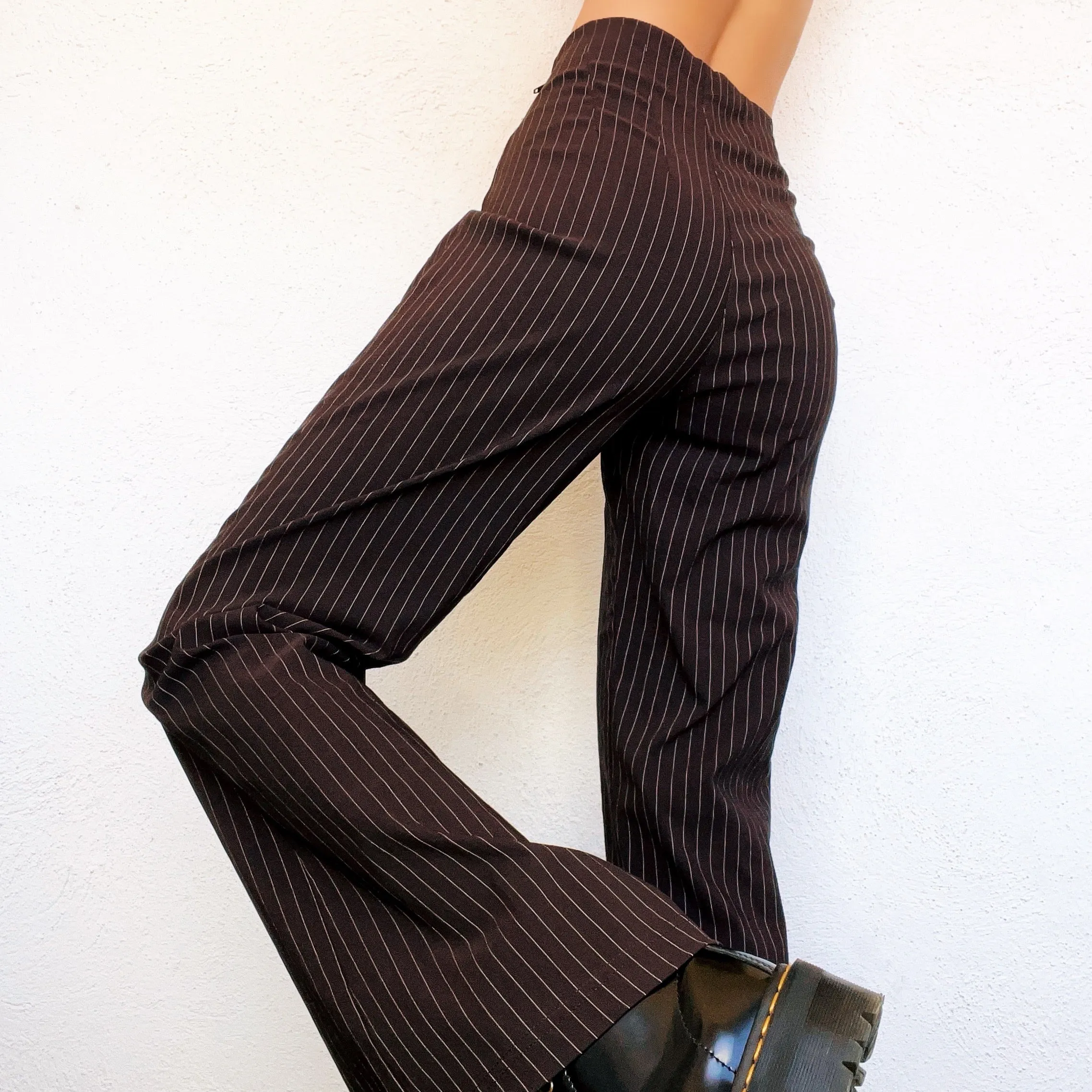 90s Brown Pinstriped Pants