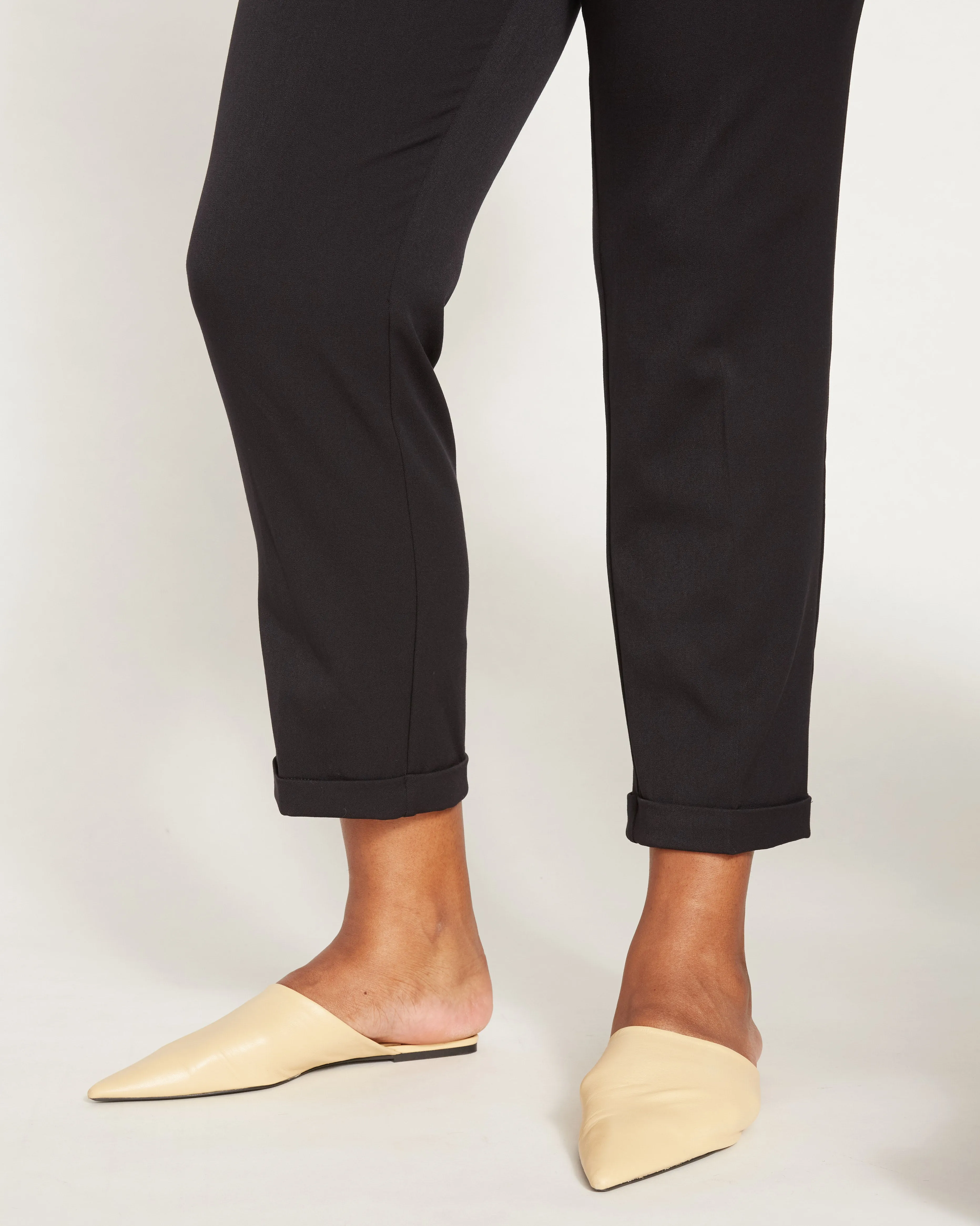 All Day Cuffed Cigarette Pants - Black