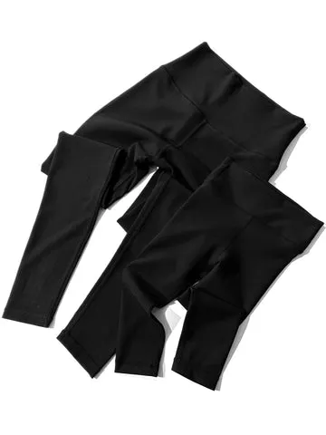 ATHLETIC RIBBED LEGGING - BLACK