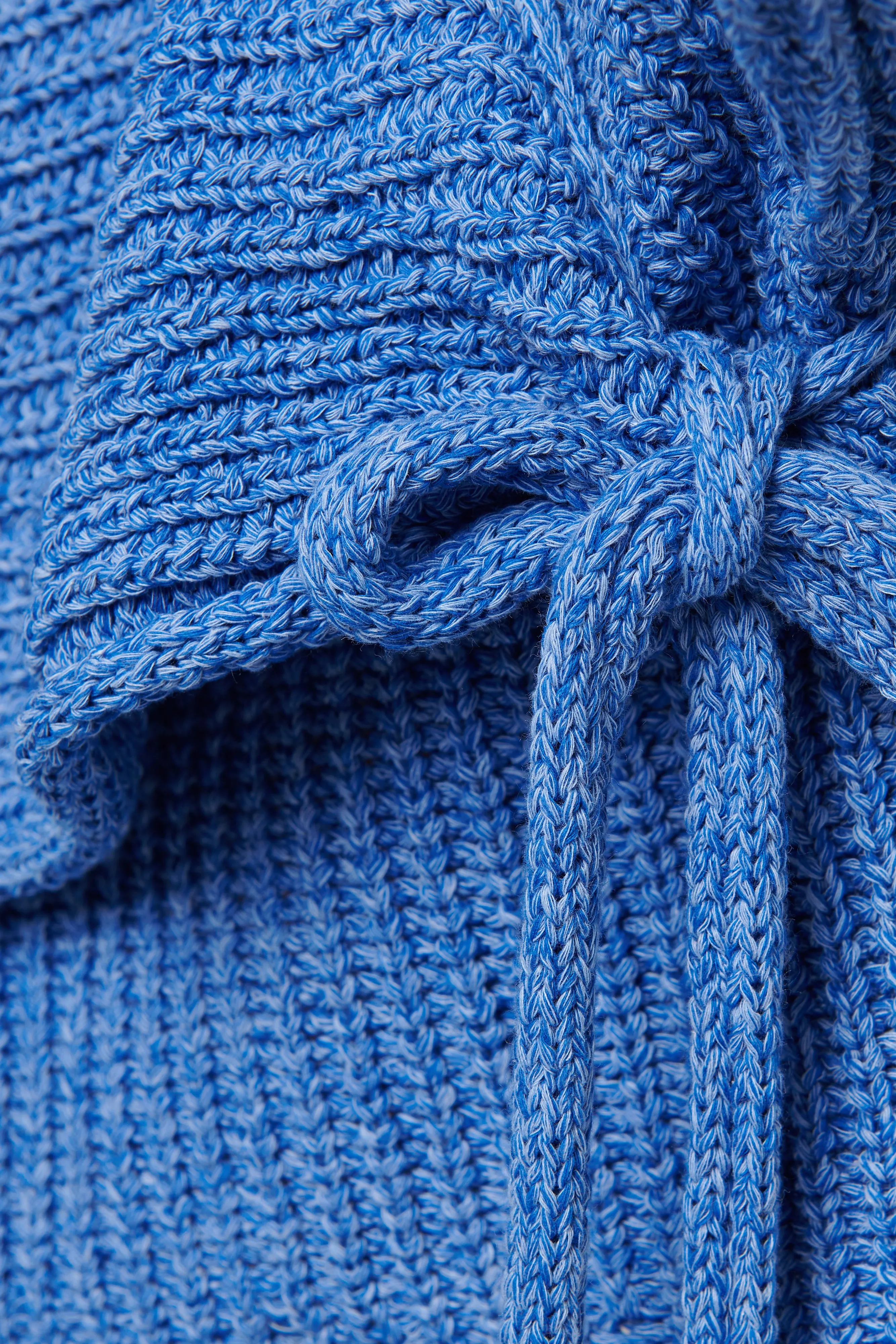 Blue Deconstructed Wrap Knit Top