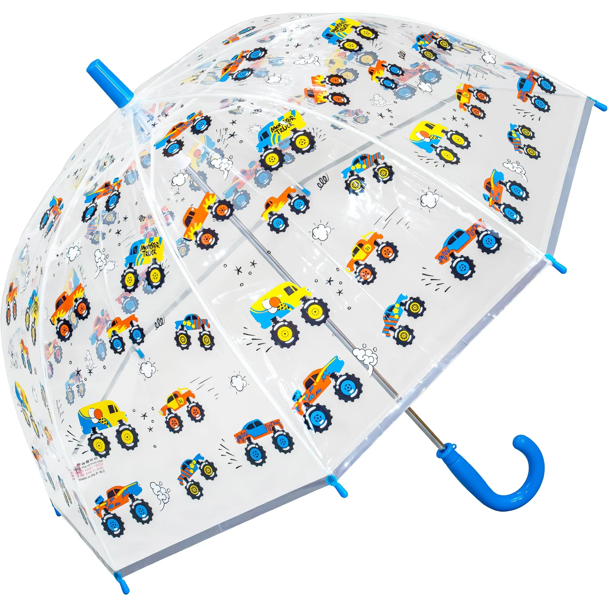 Children's Monster Trucks Print Dome Umbrella