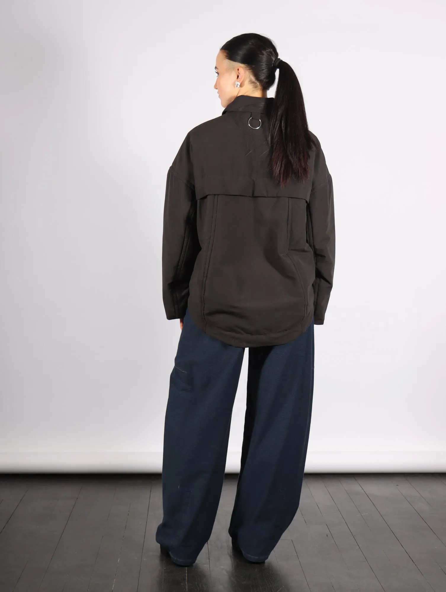 Clyde Padding Shirt Jacket in Black by Tibi