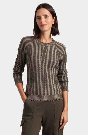 Cotton Plaited Cable Crew Neck