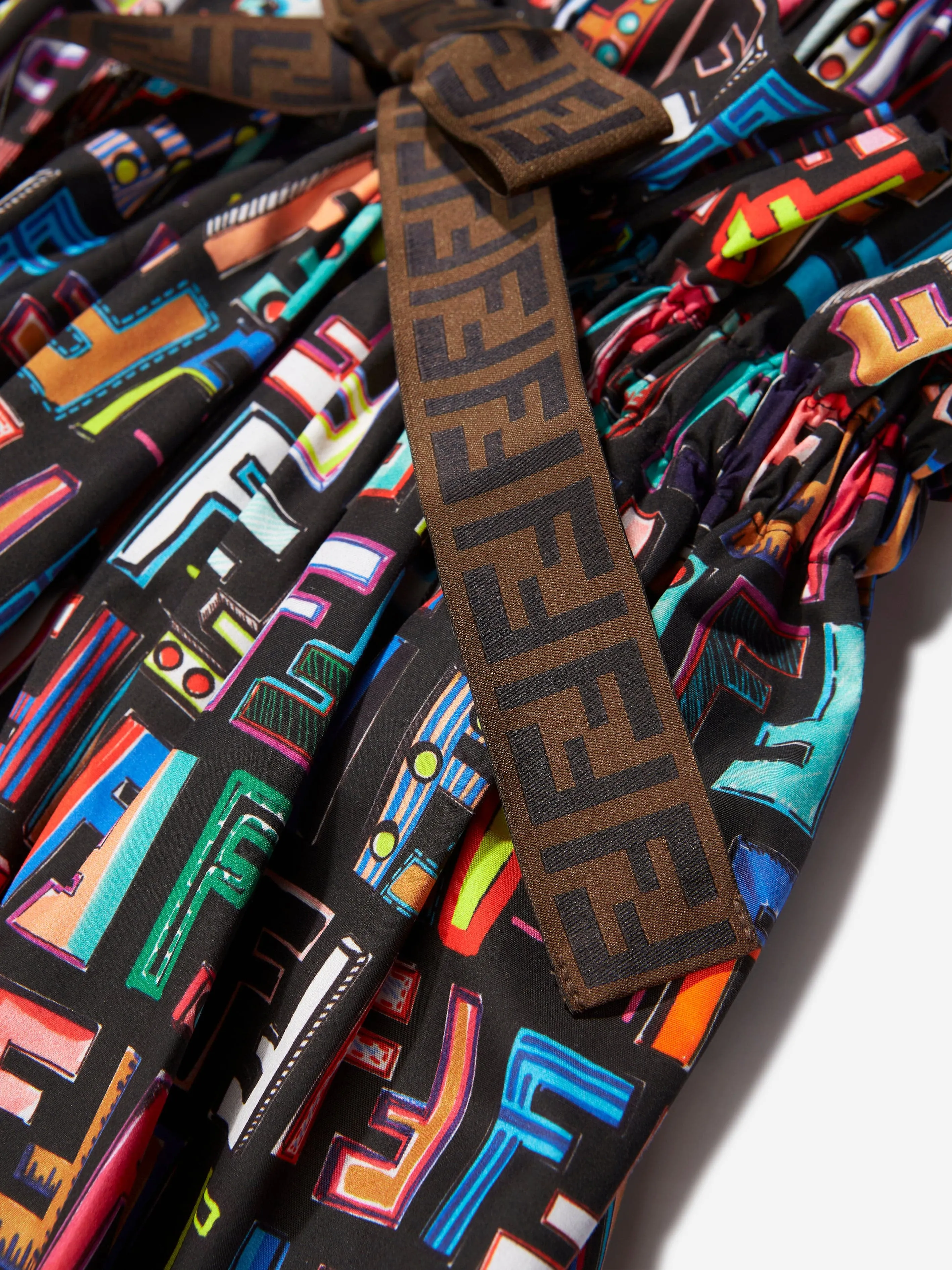 Fendi Girls FF Logo Print Dress