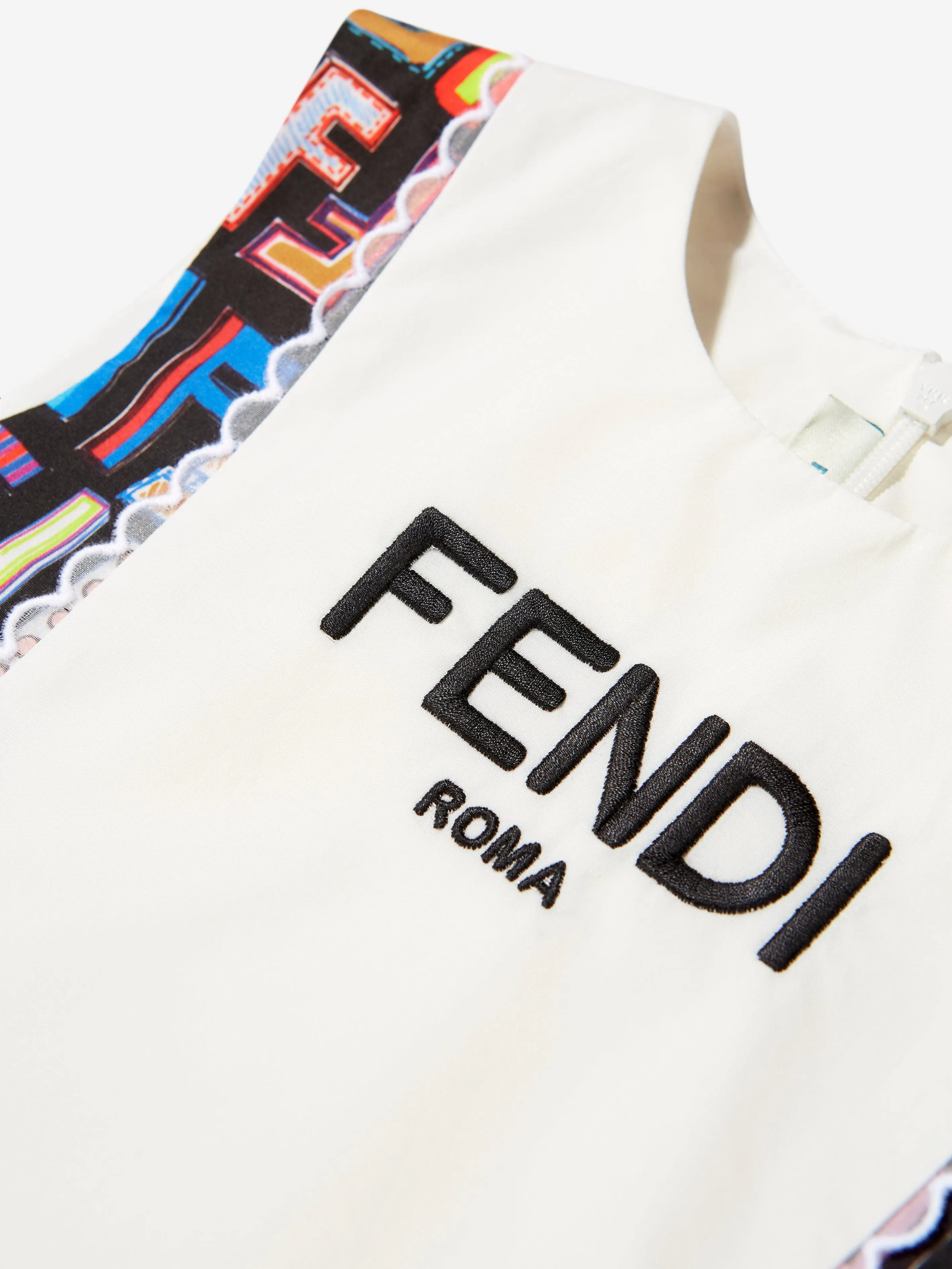 Fendi Girls FF Logo Print Dress