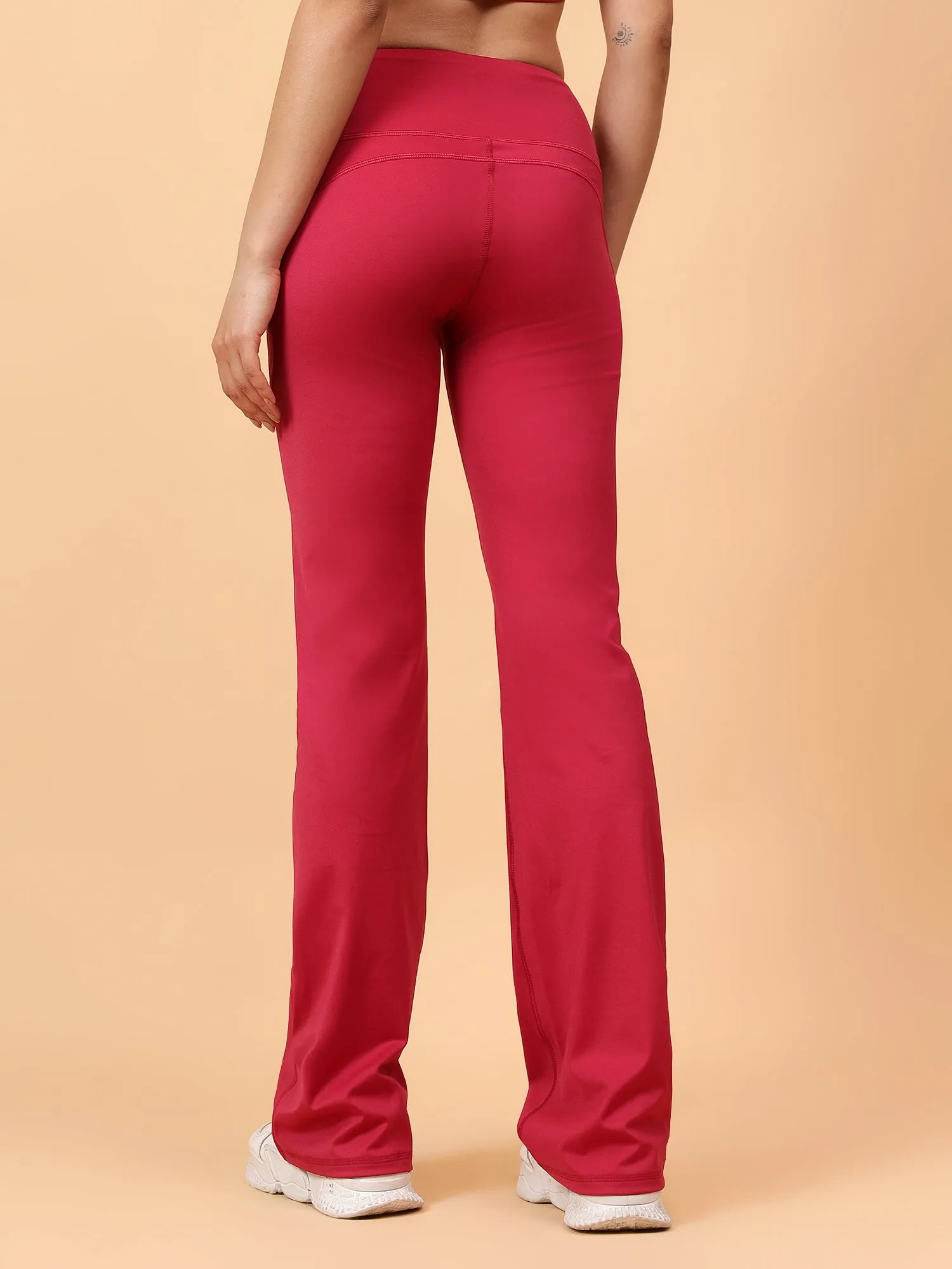 Fitkin Women Magenta All Day Bootcut Active Pants