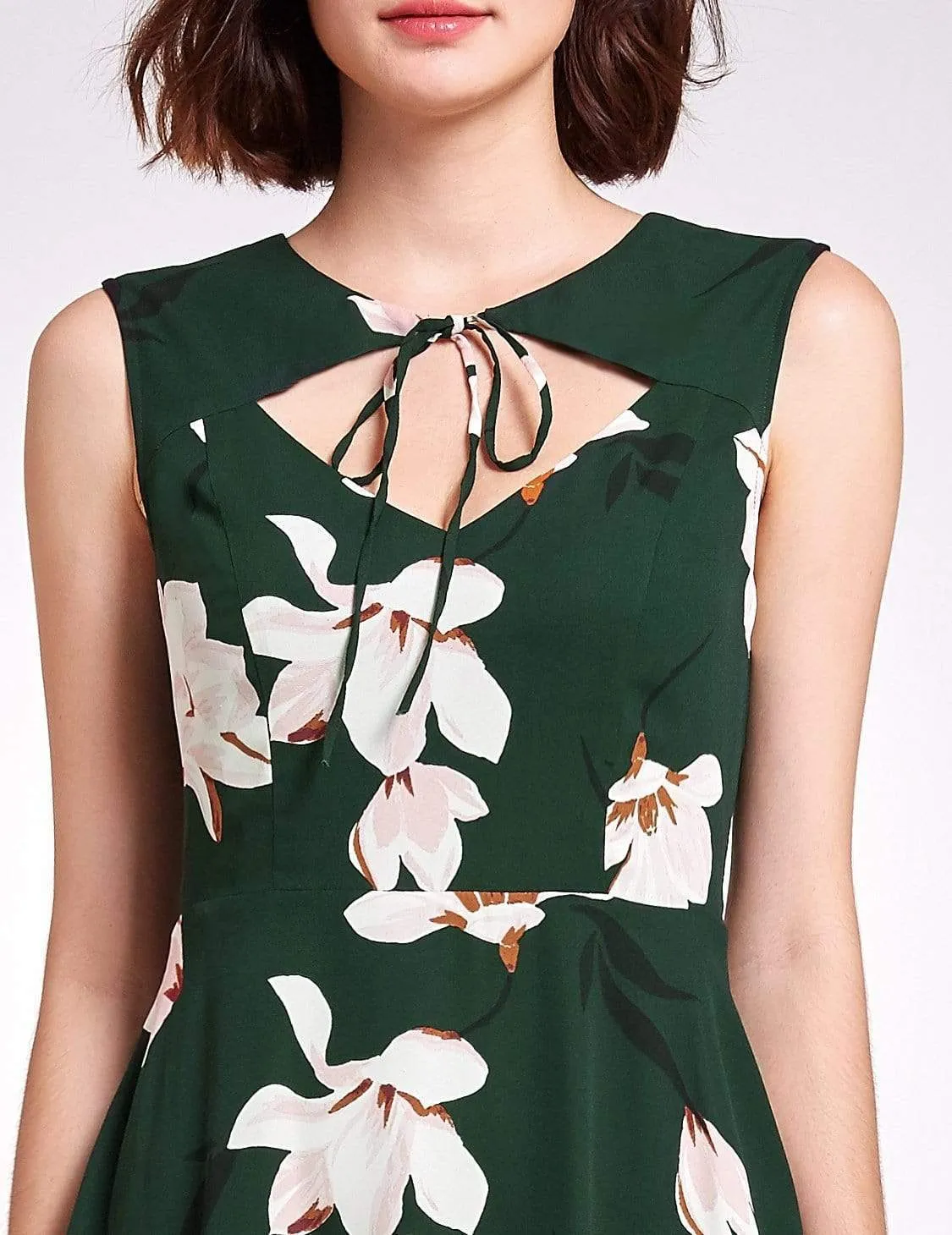 Floral Print Short Fit and Flare Dress