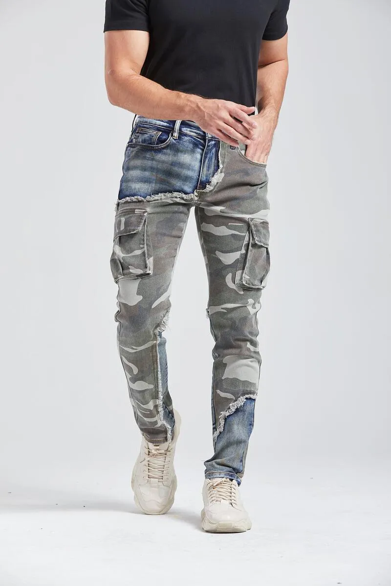 Foreign Local 'Camo'  Cargo Denim (Blue/Camo) FL-2208