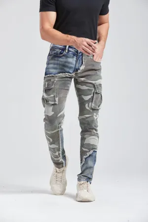Foreign Local 'Camo'  Cargo Denim (Blue/Camo) FL-2208