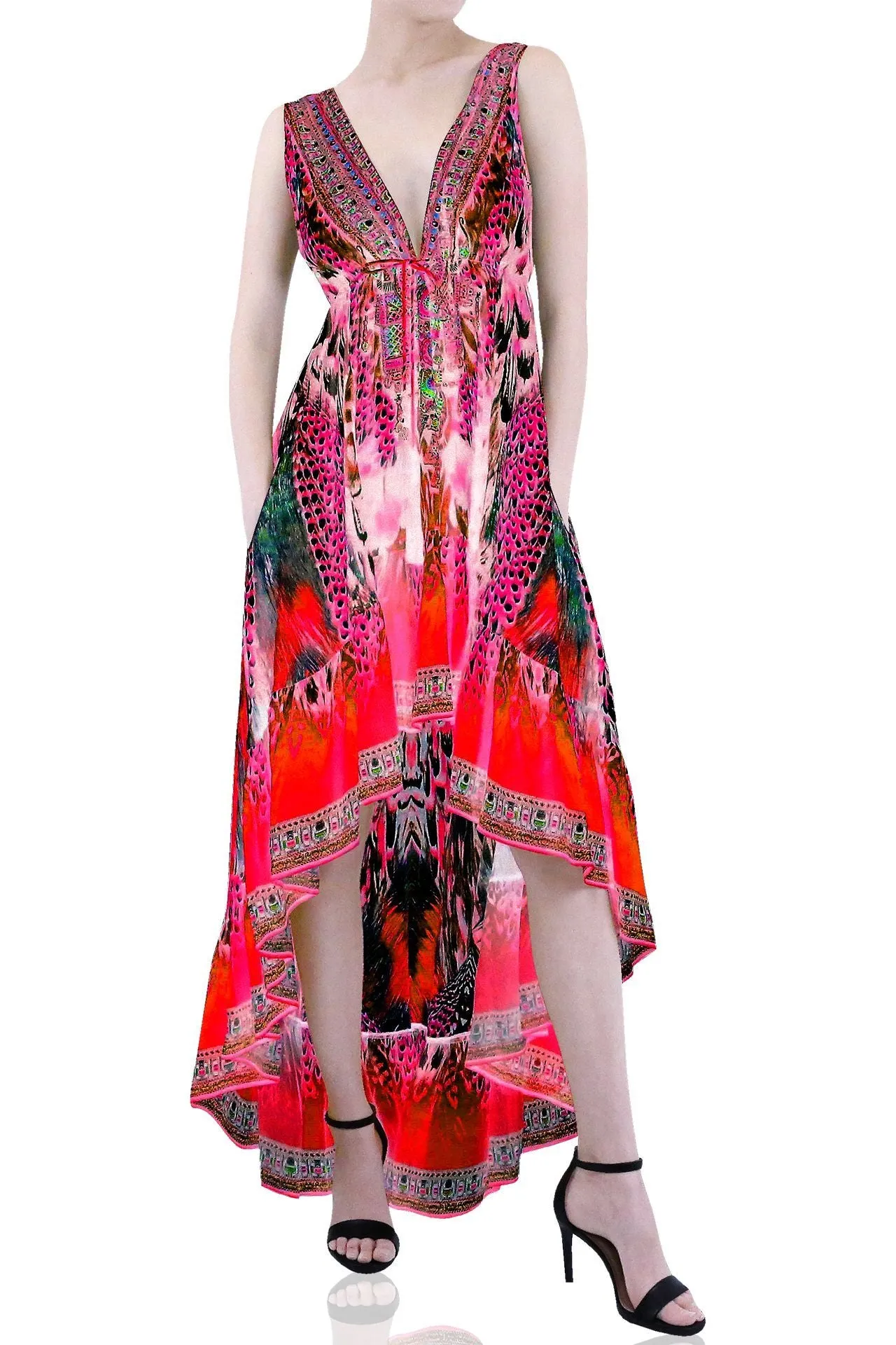 Fuchsia High Low Maxi Dress