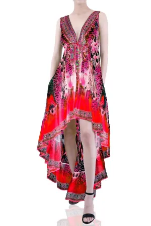 Fuchsia High Low Maxi Dress