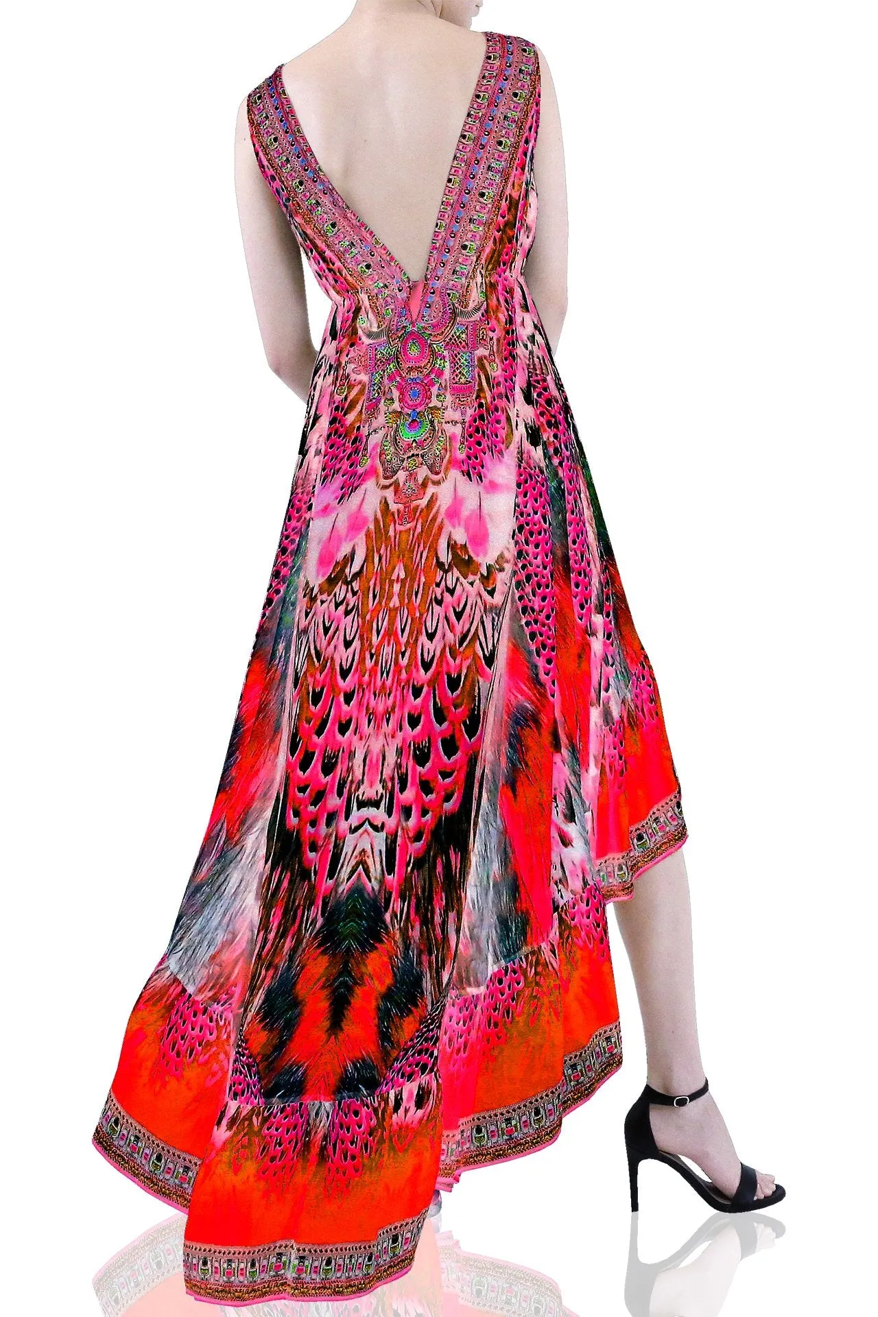 Fuchsia High Low Maxi Dress