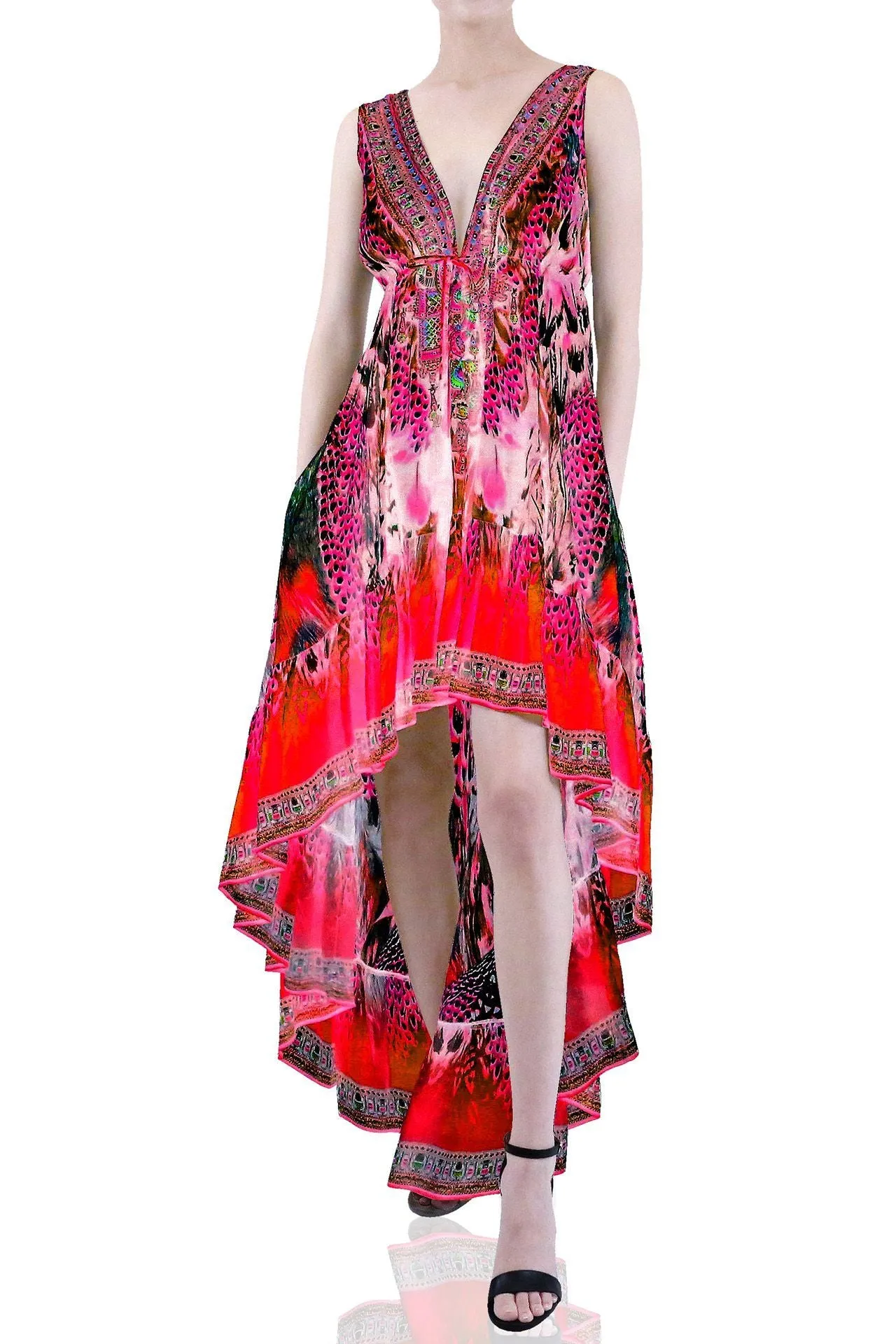 Fuchsia High Low Maxi Dress