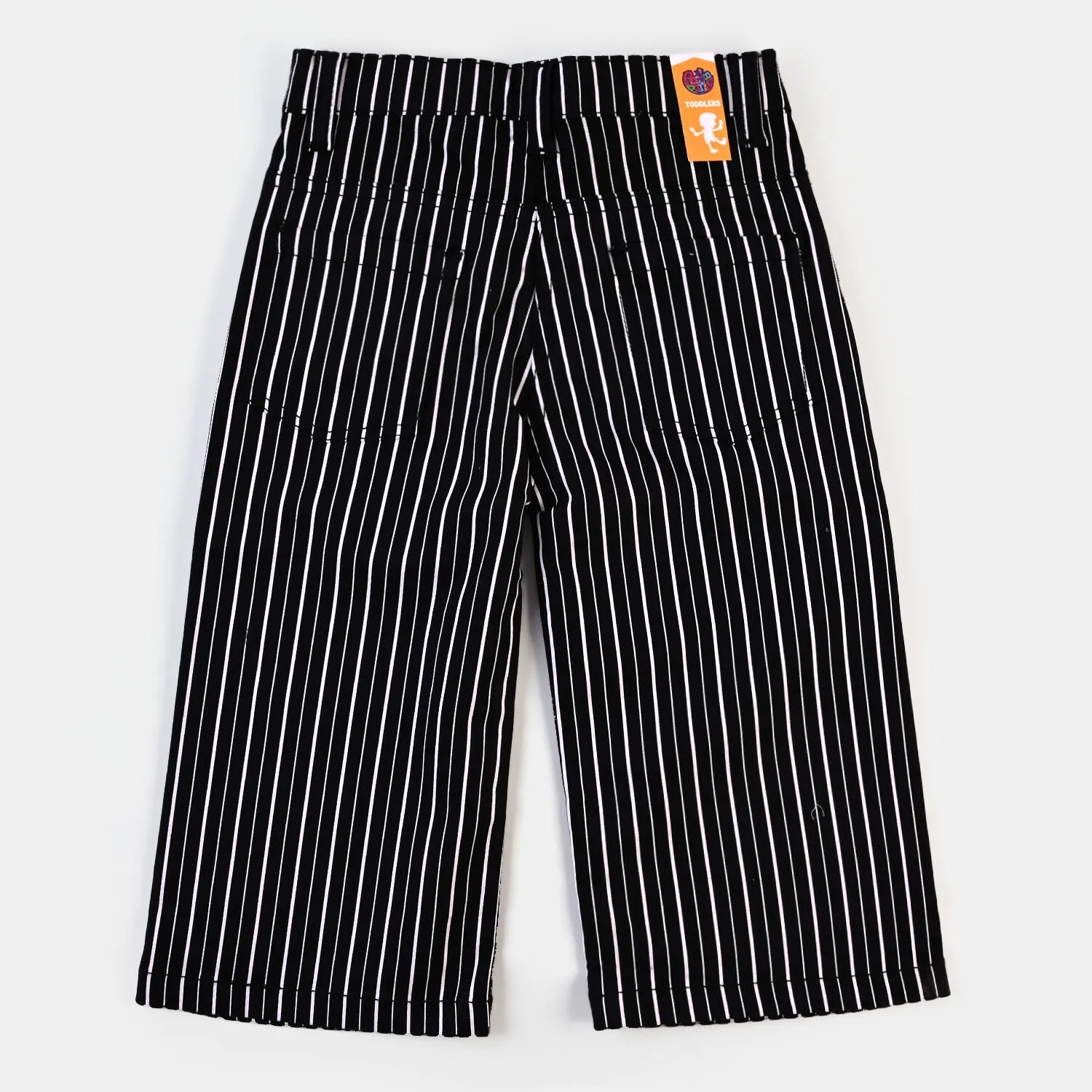 Girls Pant Cotton Stripes - BLACK