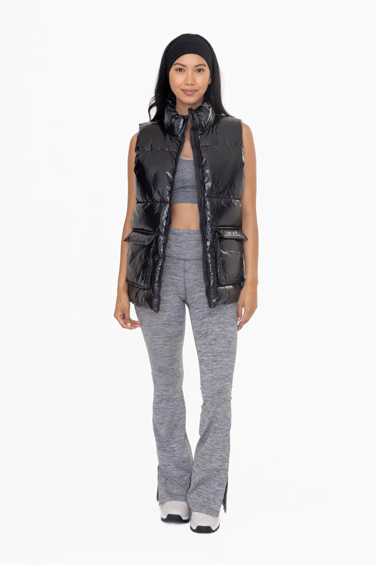 Glossy Faux Patent Leather Longline Vest
