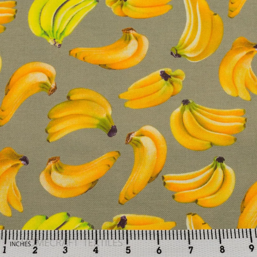 Grey Bananas Cotton Canvas Print