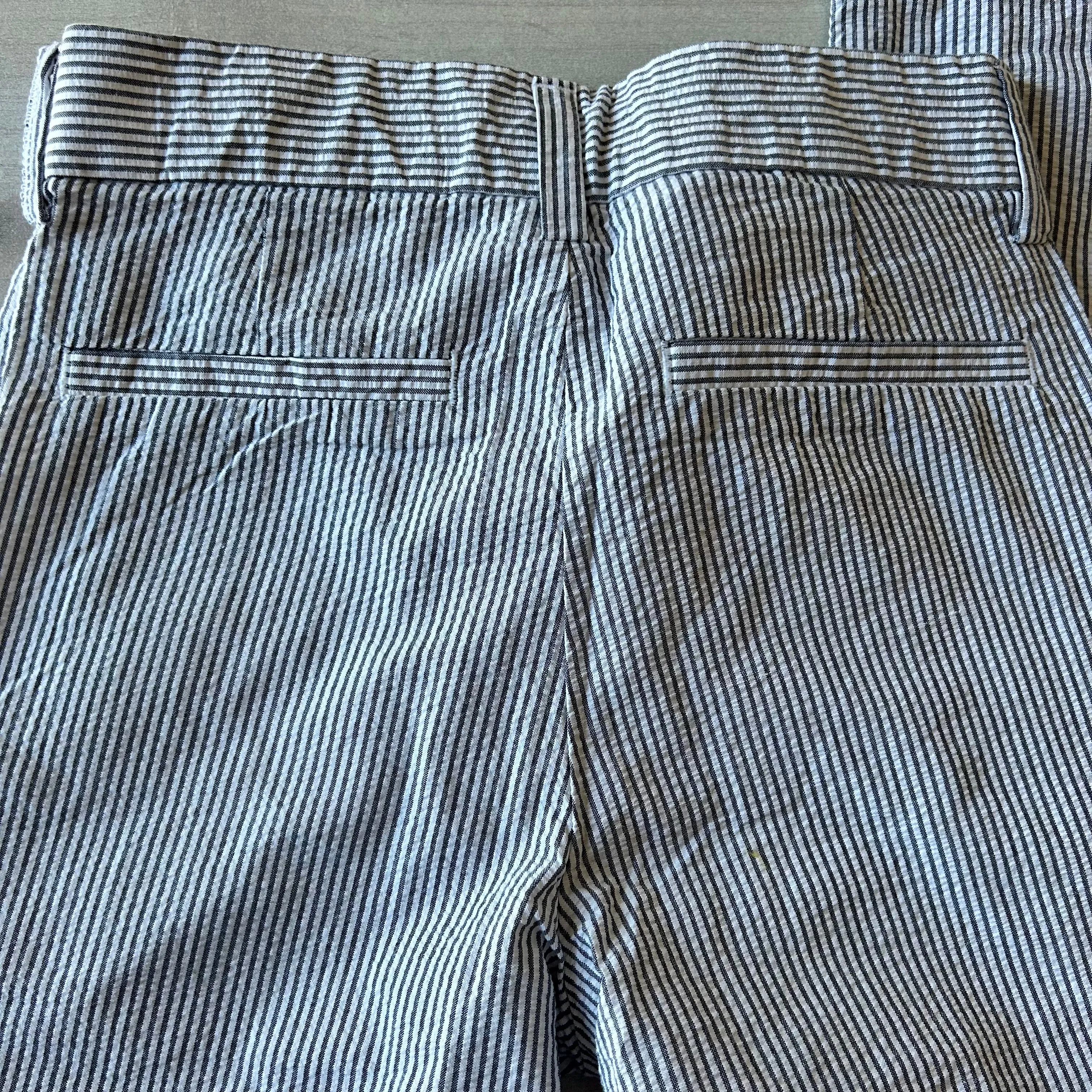 Gymboree Gray Seersucker Ticking Interior Adjustable Waist Button Tab Pants