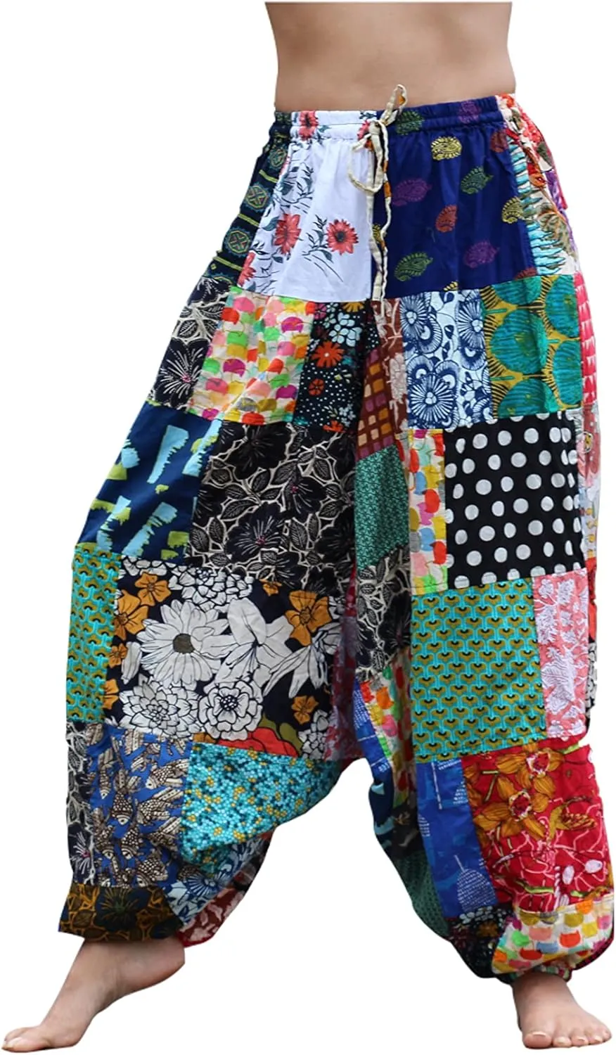 Harem Pants 100% Cotton, Bohemian Yoga Boho Hippie Pants