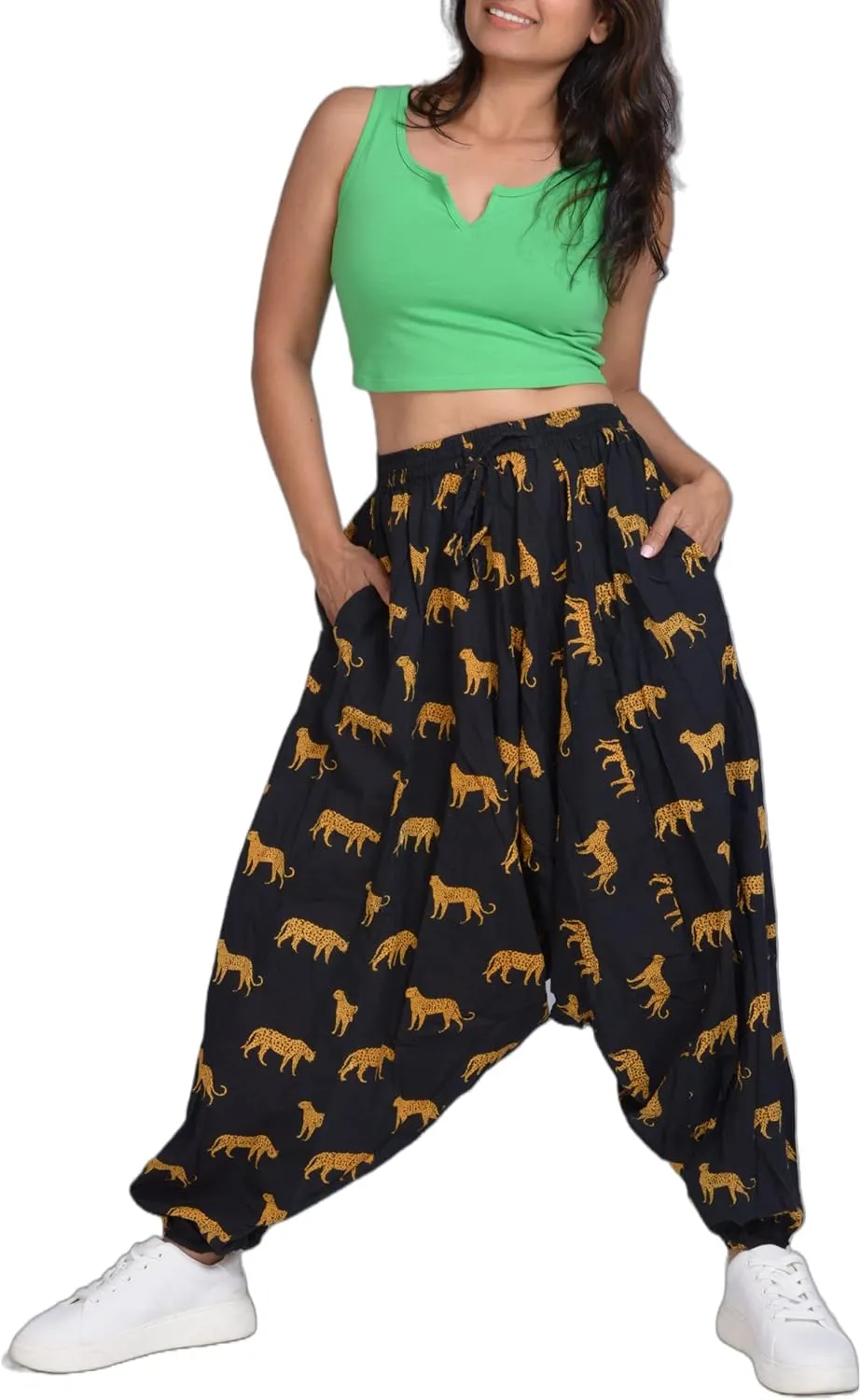 Harem Pants 100% Cotton, Bohemian Yoga Boho Hippie Pants