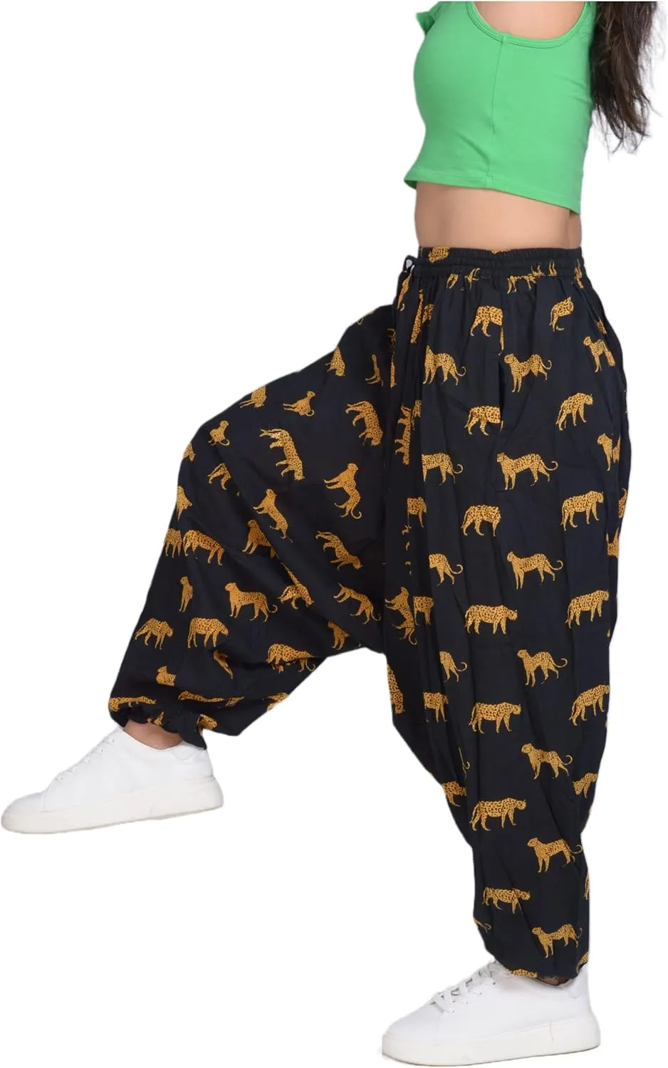 Harem Pants 100% Cotton, Bohemian Yoga Boho Hippie Pants