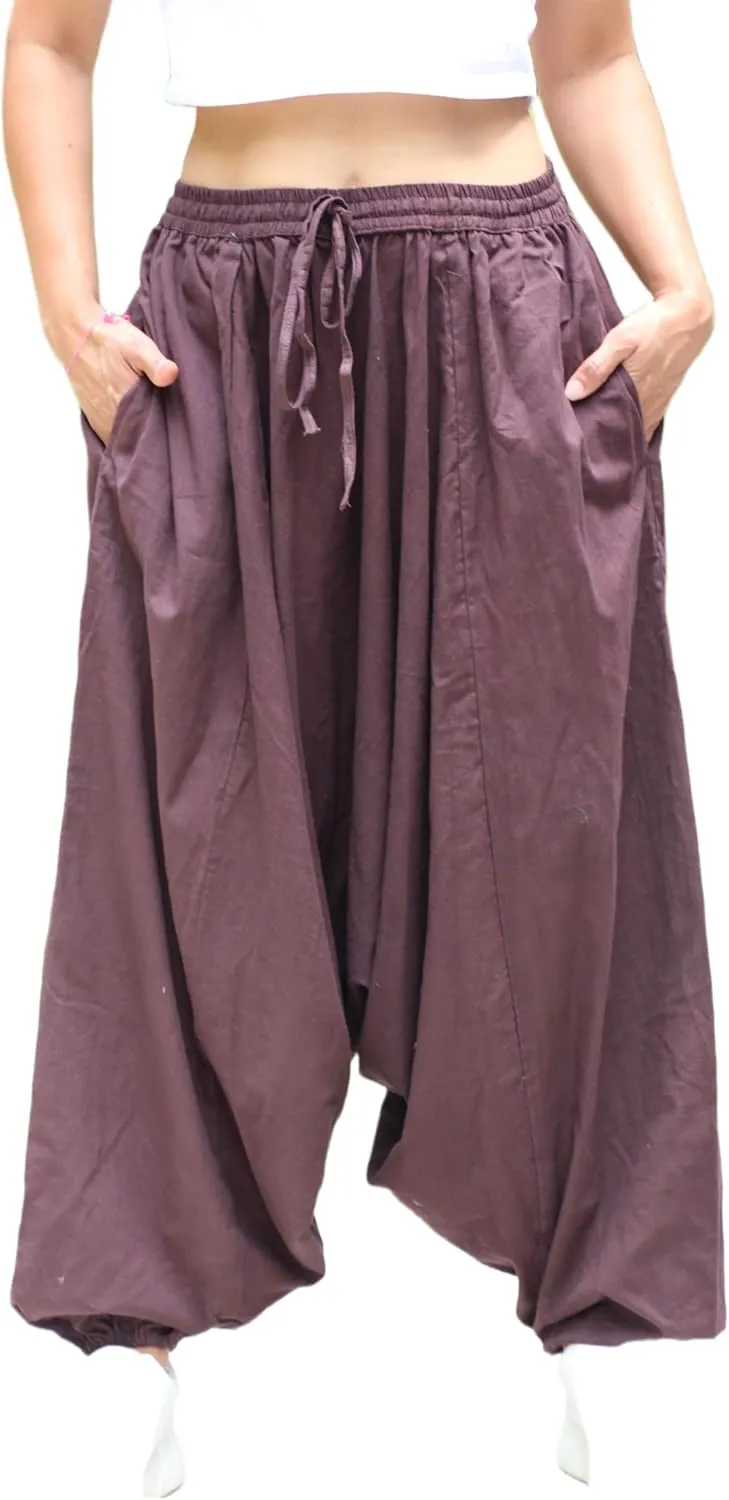 Harem Pants 100% Cotton, Bohemian Yoga Boho Hippie Pants