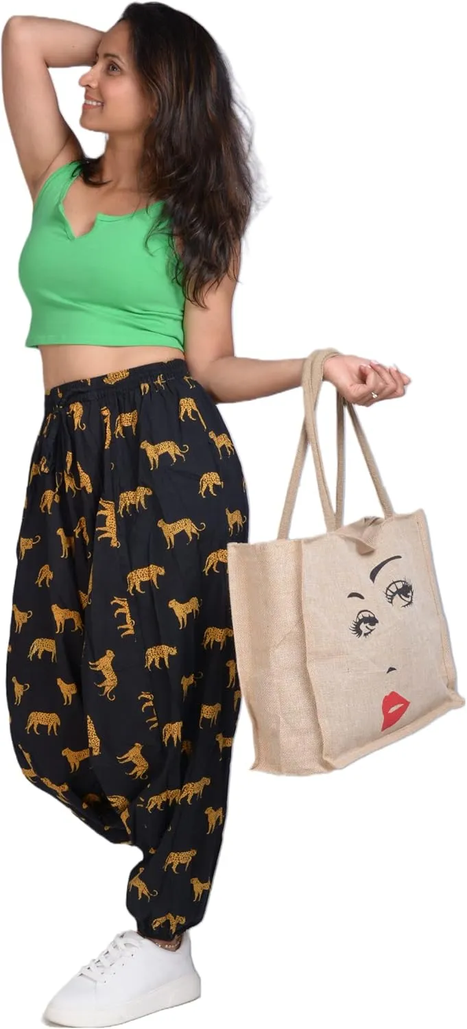 Harem Pants 100% Cotton, Bohemian Yoga Boho Hippie Pants