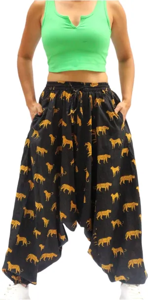 Harem Pants 100% Cotton, Bohemian Yoga Boho Hippie Pants