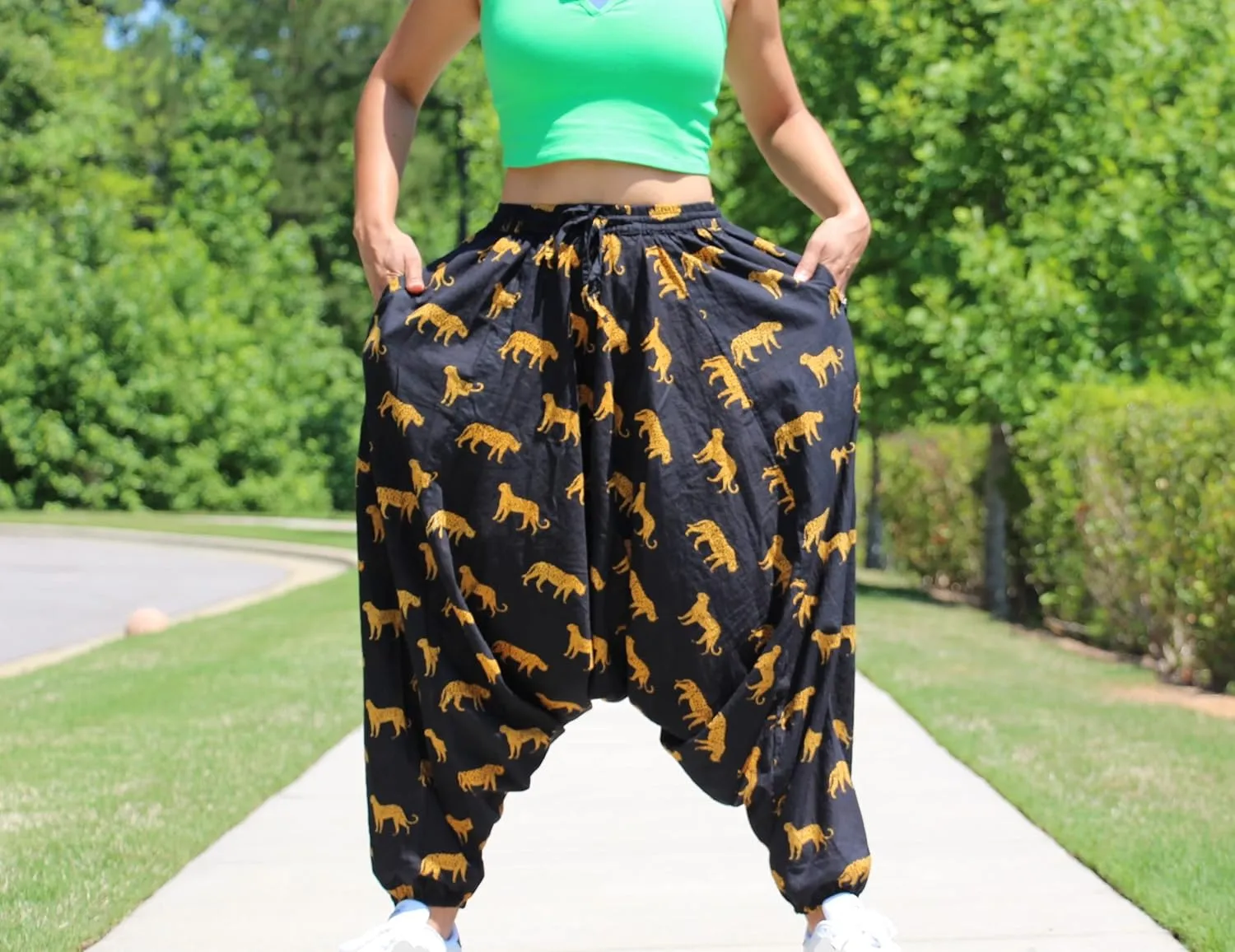 Harem Pants 100% Cotton, Bohemian Yoga Boho Hippie Pants