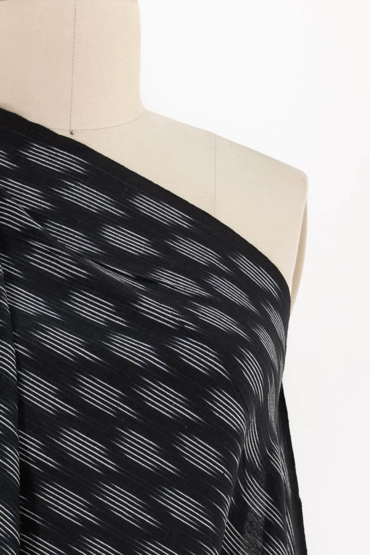 Idris Black Cotton Ikat Woven 2 unit(1  yard)