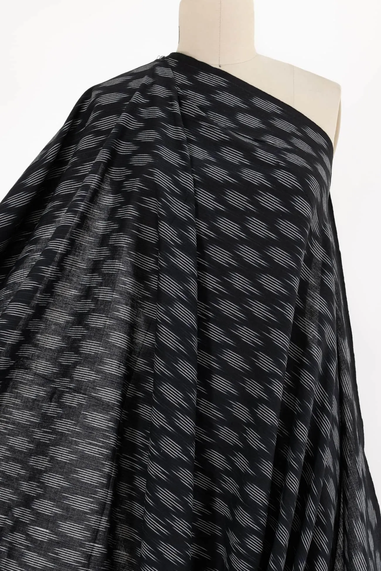 Idris Black Cotton Ikat Woven 2 unit(1  yard)