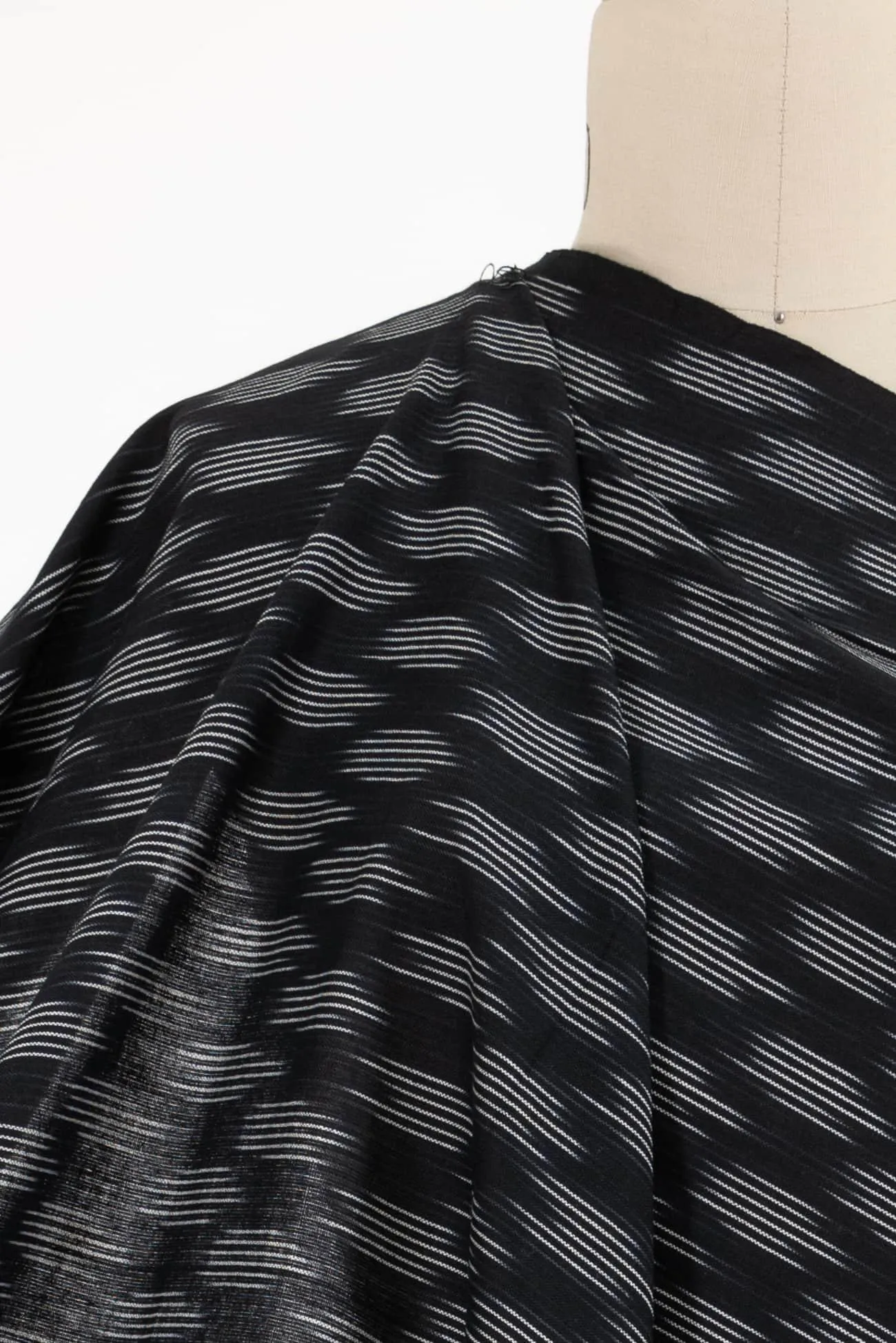 Idris Black Cotton Ikat Woven 2 unit(1  yard)
