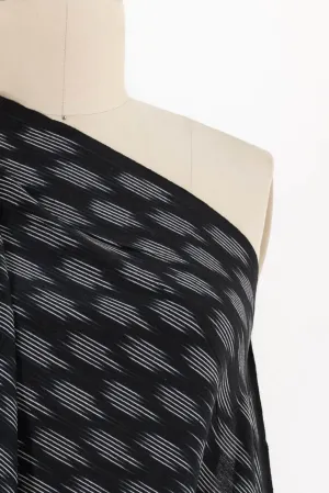 Idris Black Cotton Ikat Woven 2 unit(1  yard)