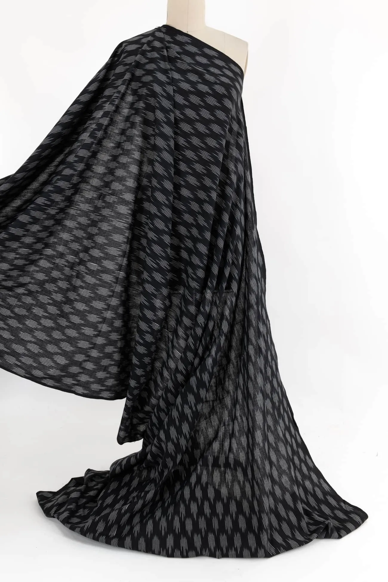 Idris Black Cotton Ikat Woven 2 unit(1  yard)
