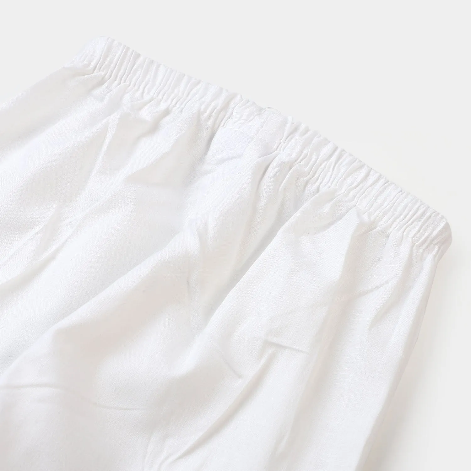 Infant Girls Cotton Straight Pant - White