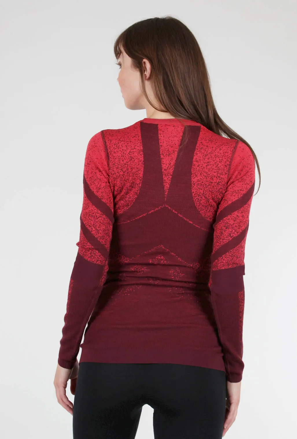 Intraknit Thermal Pattern Crew, Black Cherry/ Scarlet