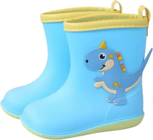 Kids Dinosaur Rain Boots for Boys Girls Cute Mud Boots Waterproof Toddler Lightweight Soft Easy On Rainboots Baby Girl