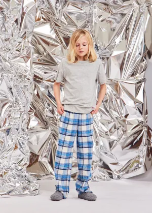 le pajama pants   t-shirt - blue mina check