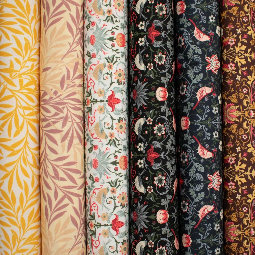 Maurice Style Collection #04 Multi Colour Birds & Floral on White Cotton Prints