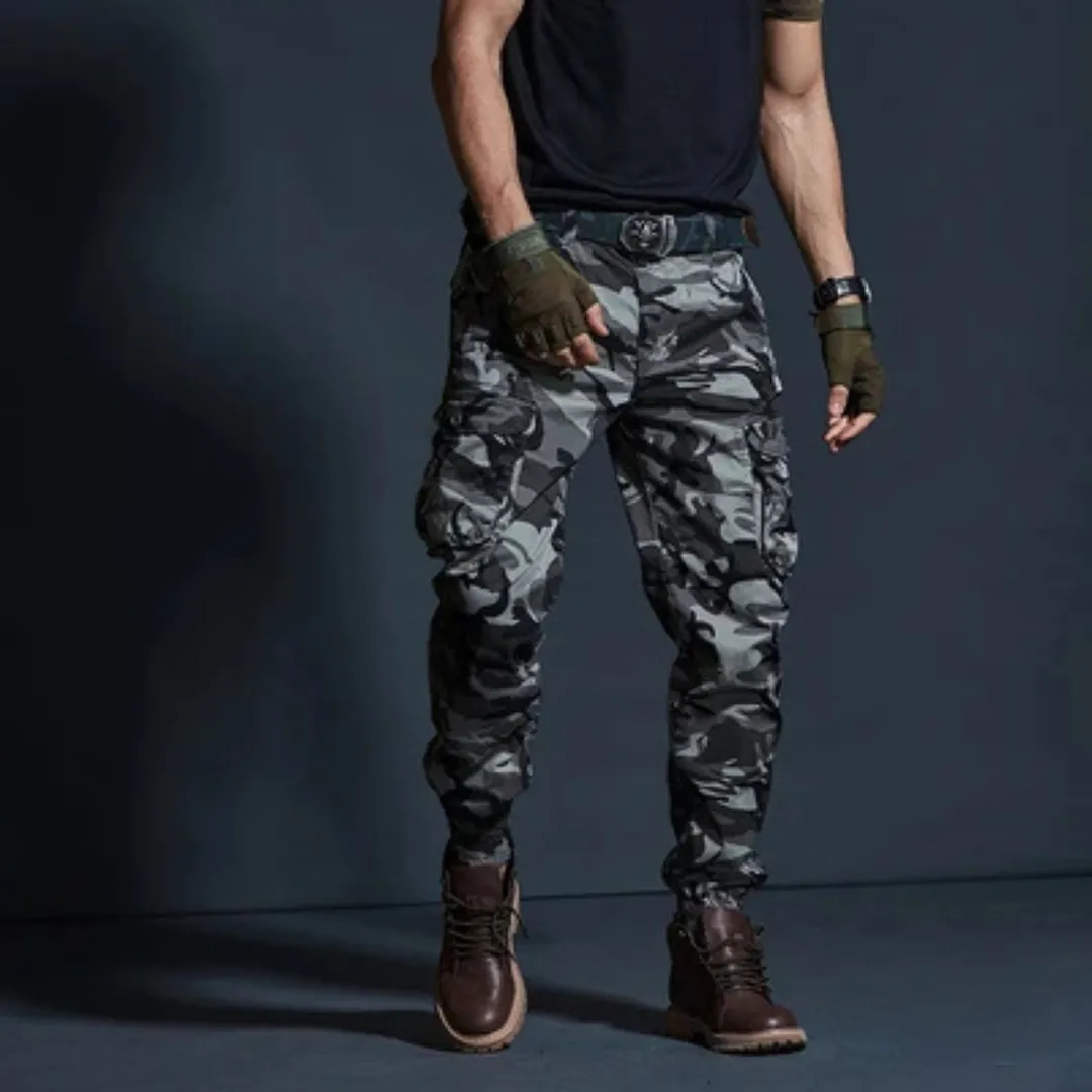 Men's Elastic Waist Cargo Pants with Pockets | Perfect for All-Season Wear