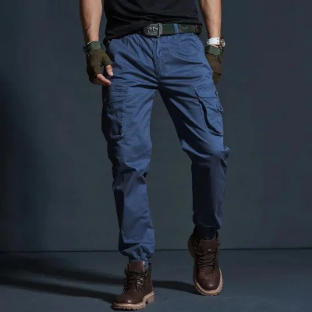 Men's Elastic Waist Cargo Pants with Pockets | Perfect for All-Season Wear