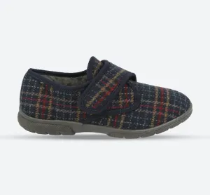 Mens Wide Fit DB Tartan Slippers