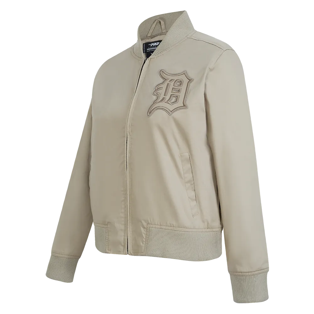 MLB DETROIT TIGERS NEUTRAL WOMEN'S TWILL JACKET (TAUPE)