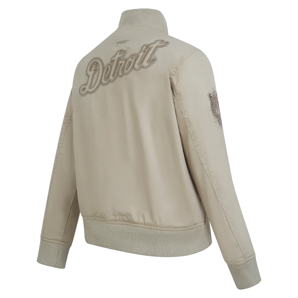 MLB DETROIT TIGERS NEUTRAL WOMEN'S TWILL JACKET (TAUPE)