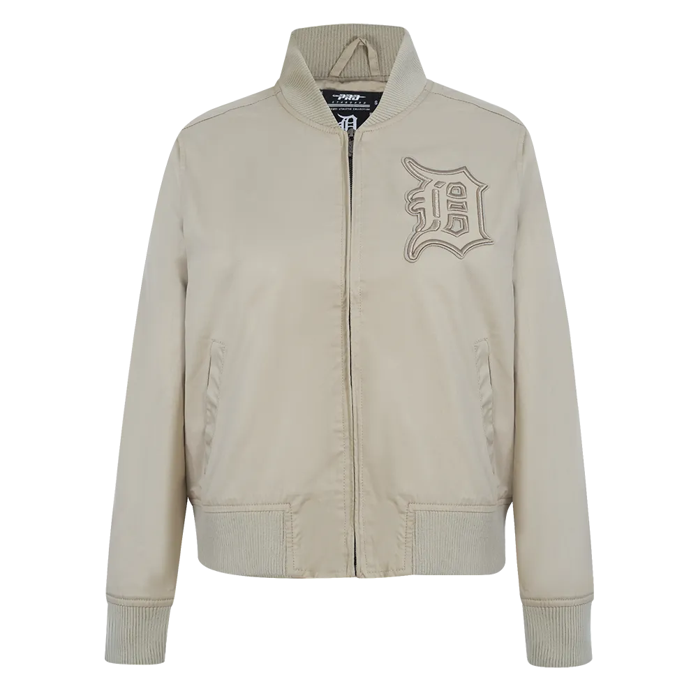 MLB DETROIT TIGERS NEUTRAL WOMEN'S TWILL JACKET (TAUPE)