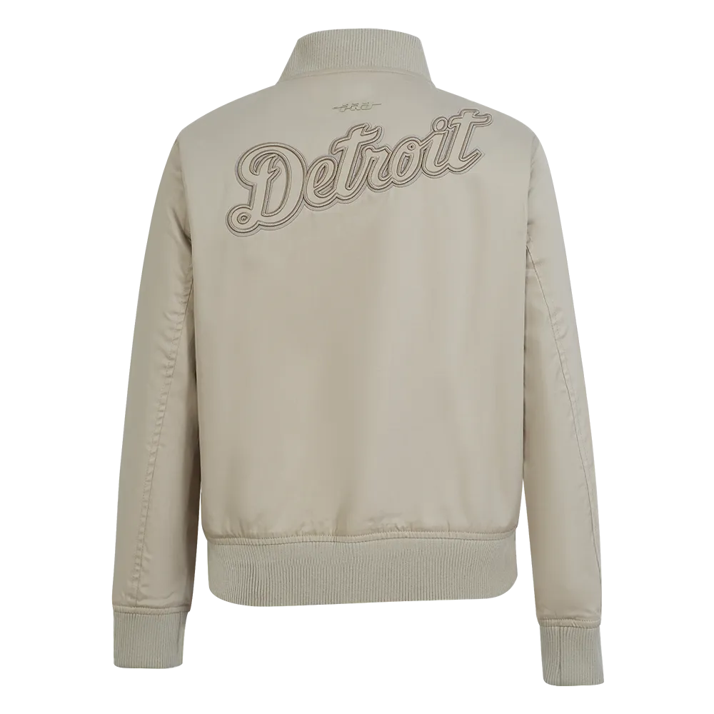 MLB DETROIT TIGERS NEUTRAL WOMEN'S TWILL JACKET (TAUPE)