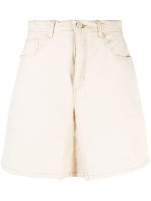 monogram-jacquard denim skirt
