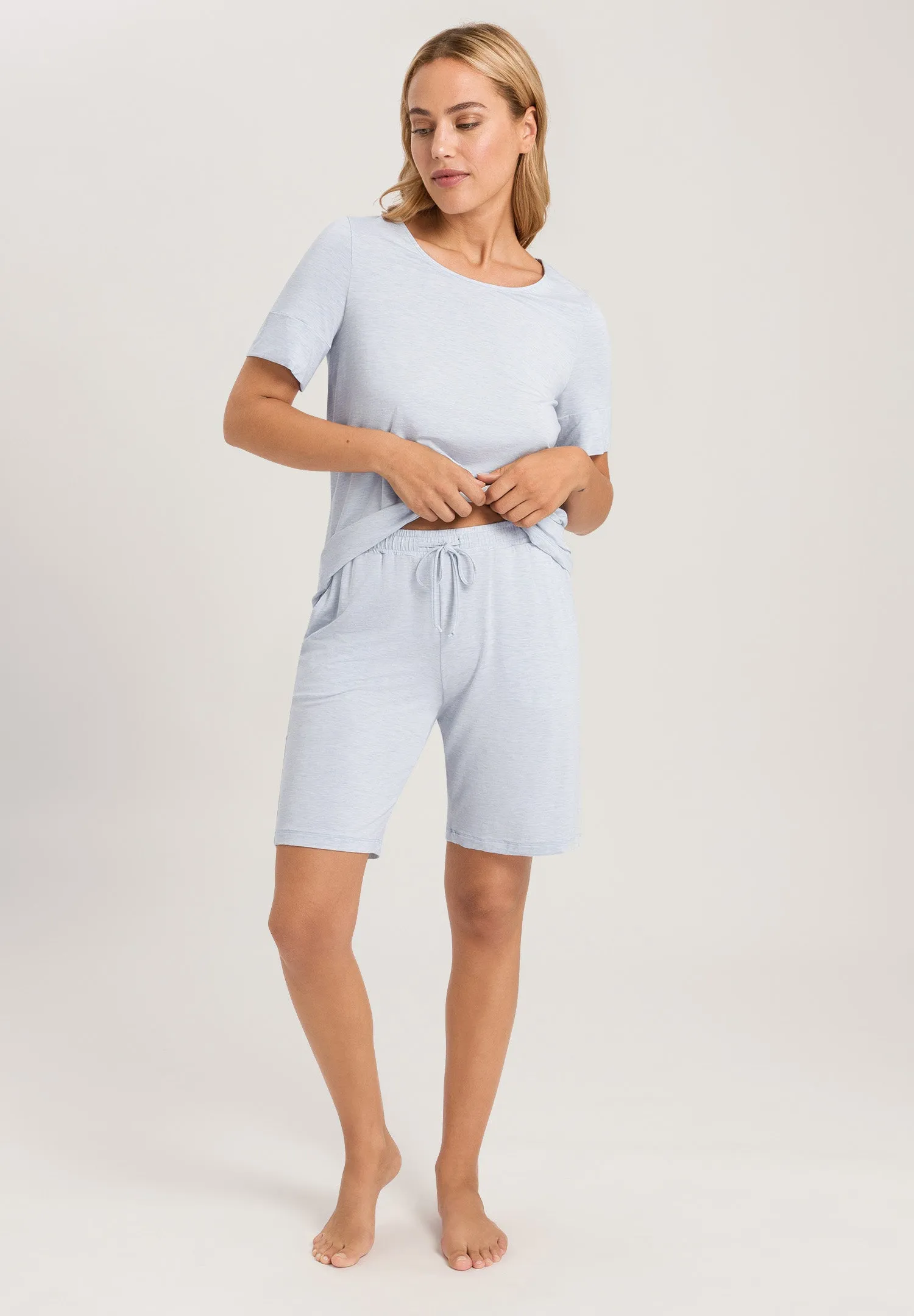 Natural Elegance Relaxed Round Neck Top | Whispering Blue 74902-2503