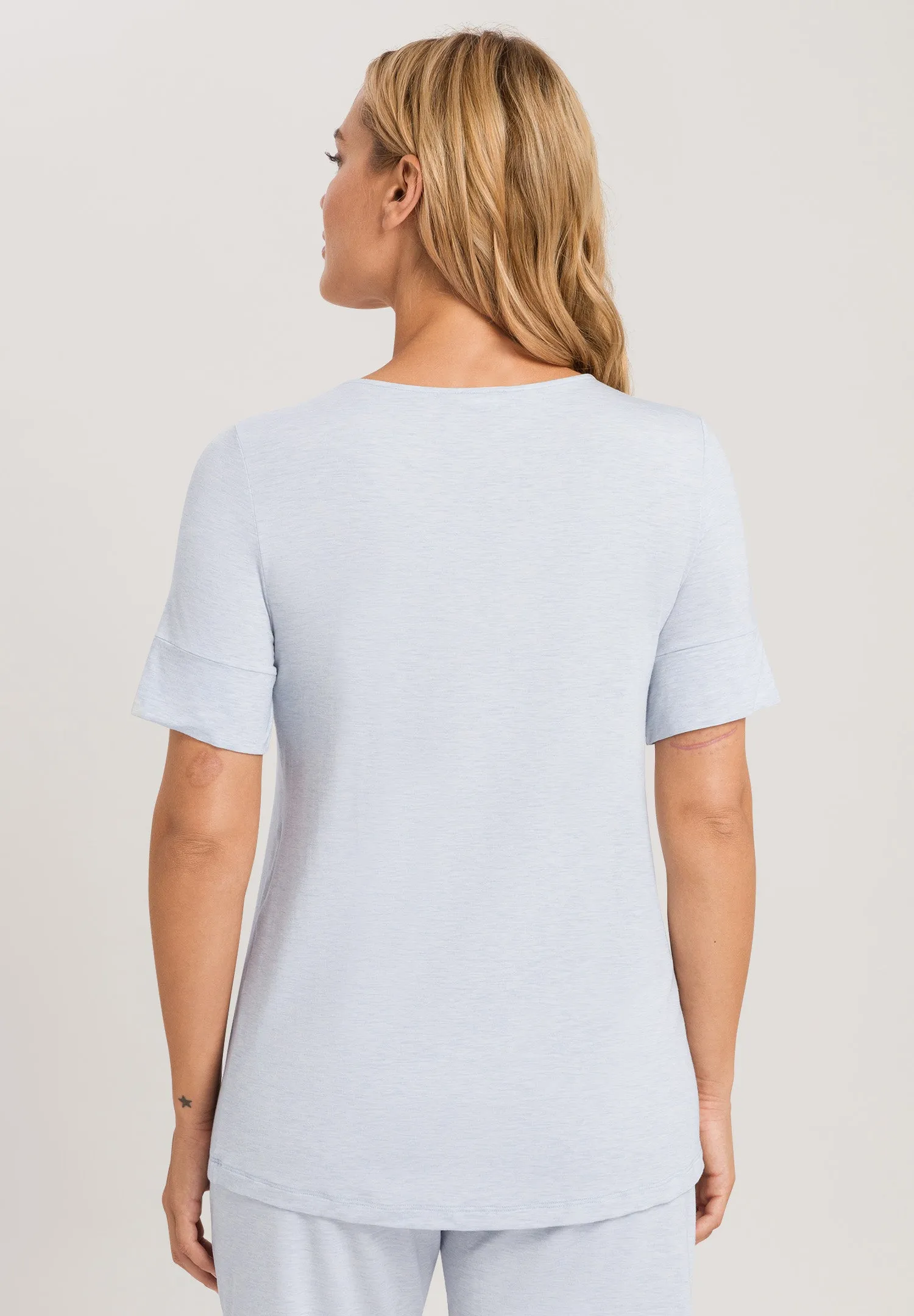 Natural Elegance Relaxed Round Neck Top | Whispering Blue 74902-2503