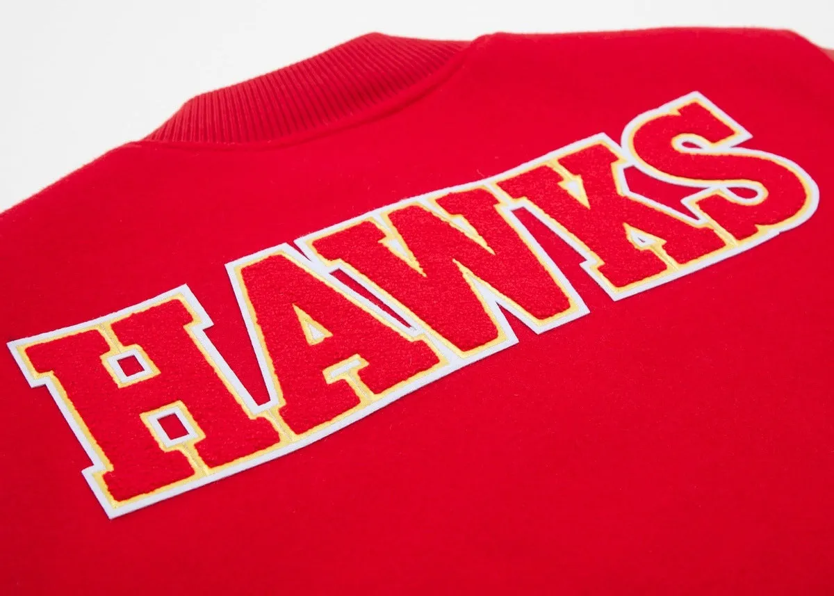 NBA ATLANTA HAWKS CLASSIC WOOL MEN'S VARSITY JACKET (RED)